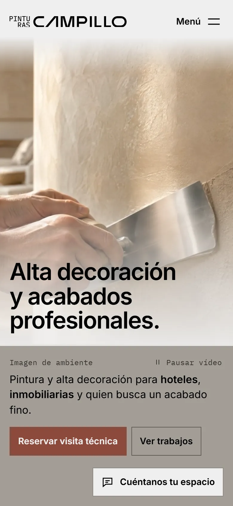 La web de Pinturas Campillo en el móvil